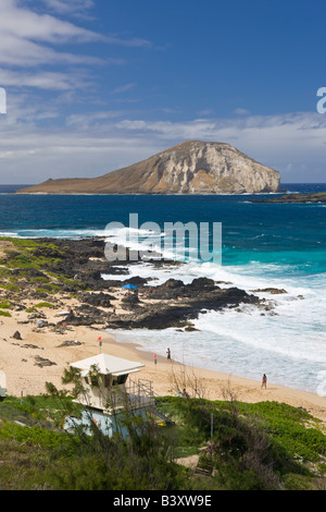 Makapuu Beach et Manana d'oiseaux migrateurs de l'océan Pacifique Oahu Hawaii USA Banque D'Images