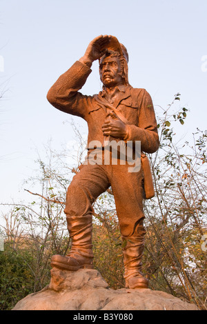 Statue de David Livingstone au Victoria Falls Afrique Zambie Banque D'Images