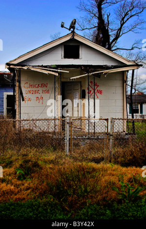 Maisons détruites par l'ouragan Katrina sont toujours en mauvais état après 3 ans. Banque D'Images