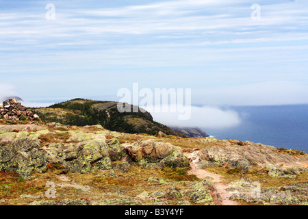 Vue sur l'océan Atlantique à partir de mesdames Lookout où les femmes de Terre-Neuve utilisée pour rechercher le navire de retour de leurs proches Banque D'Images