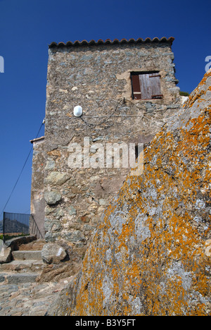 Le village de Sant Antonino Balagne Corse France Banque D'Images