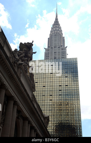 Grand Central Terminal et le Chrysler Building, le samedi 23 août 2008 Frances M Roberts Banque D'Images