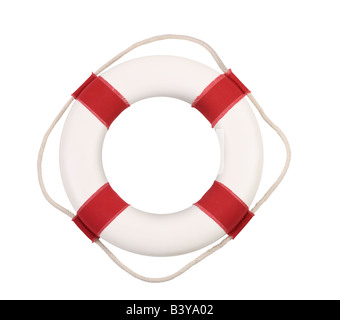 Life preserver découper isolé sur fond blanc Banque D'Images