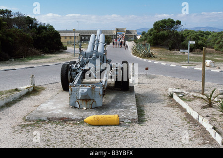 L'Afrique du Sud, Western Cape, Robben Island. Points d'entrée vers des pièces d'artillerie à Robben Island, prison de Nelson Mandela et de Banque D'Images