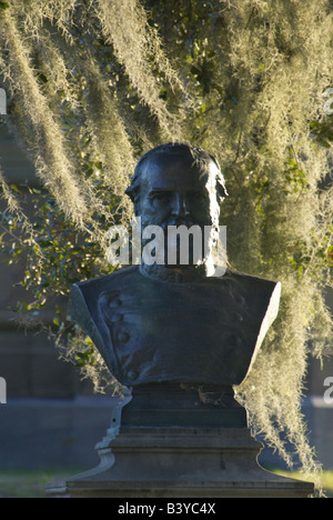 USA, Georgia, Savannah, le quartier historique, statue de Lafayette McLaws à Forsyth Park, Historic District Banque D'Images
