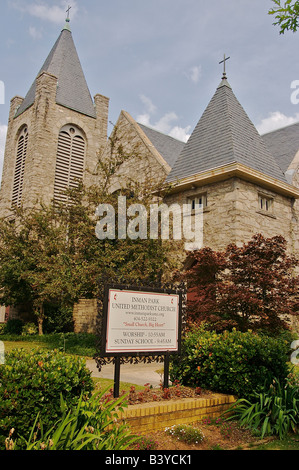 Amérique du Nord, USA, Atlanta, Georgie. Inman Park United Methodist Church. Banque D'Images