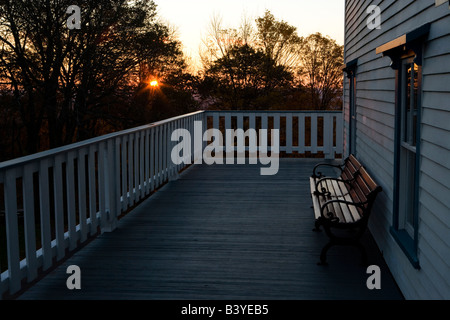 Maison de montagne, Skinner Skinner State Park, Hadley, Massachusetts. Le lever du soleil. Banque D'Images