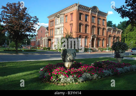 New York, U.S.A., Saratoga Springs, historique du bâtiment de la société, centre-ville Banque D'Images