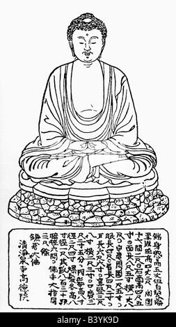 Bouddha, Prince Siddharta Gautama, 563 BC - 483 AC, fondateur indien d'une religion, du bouddhisme, version chinoise du Sakya-Mui (bouddha), Banque D'Images