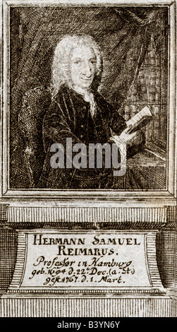 Hermann Samuel Reimarus,, 22.12.1694 - 1.3.1768, philosophe allemand, demi-longueur, gravure, 18e siècle, l'artiste n'a pas d'auteur pour être effacé Banque D'Images