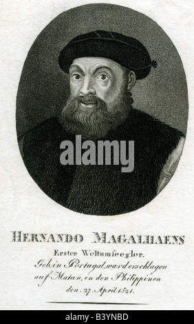 Ferdinand Magellan, circa 1480, - 27.4.1521, marin portugais, portrait, gravure, 19e siècle, Fernao de Magalhaes, Portugal, explorer, 16e siècle, l'artiste a le droit d'auteur , de ne pas être effacé Banque D'Images