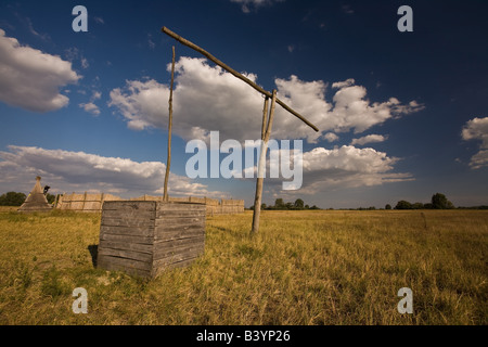 Un puits typique dans la Puszta Banque D'Images