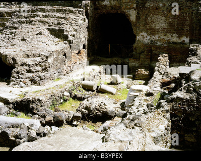 Géographie / voyage, Italie, Sicile, Catane, amphithéâtre romain, construit au 2ème siècle après Jésus-Christ, ruine, antiquité, empire romain, province Sicilia, depuis 263 avant Jésus-Christ, théâtre, Banque D'Images