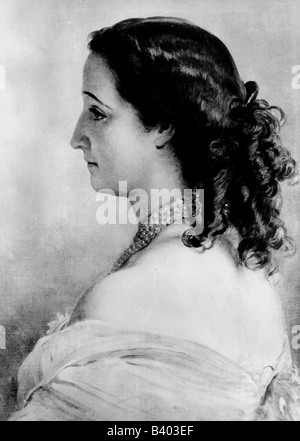 Eugénie, 5.51826 - 11.7.1920, Empress Consort de France 30.1.1853 - 4.9.1870, portrait, illustration contemporaine, Banque D'Images