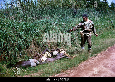 Géographie / voyages, Congo, soulèvement Simba 1964 - 1965, tir de mercenaires sur un civiliste, décembre 1964, Banque D'Images