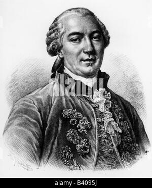 Buffon, Georges Louis Leclerc Comte de, 7.9.1707 - 16.4.1788, scientifique naturel français, portrait, lithographie, Banque D'Images