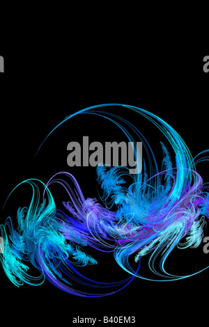 Un résumé de la conception de la fractale qui ressemble à des vagues et des palmiers un grand fond de plage avec beaucoup d'espace de copie Banque D'Images