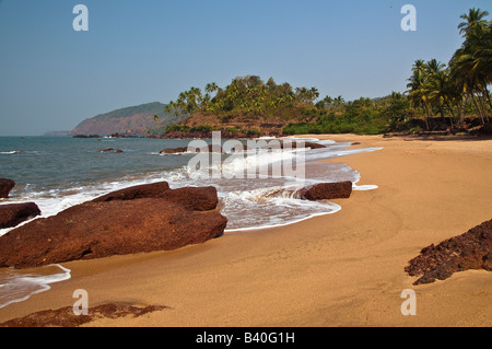 Cola Beach isolée à Canacona Goa en Inde du Sud Mars 2007 Banque D'Images