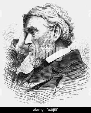 Carlyle, Thomas, 4.12.1795 - 5.2.1881, historien britannique, portrait, gravure de bois, 1881, , Banque D'Images