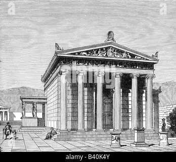 Géographie / voyages, Grèce, Athènes, bâtiments, Acropole, Erechteion, reconstruction, original, gravure, XIXe siècle, historique, historique, Europe, colonne, colonnes, architecture, bâtiment, patrimoine culturel mondial de l'UNESCO / sites, personnes, monde ancien, Banque D'Images