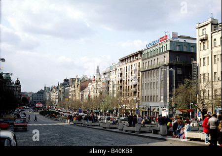 Géographie / Voyages, République Tchèque, Prague / Praha, Places, Venceslas / Place Venceslas, Tchécoslovaquie, Tchéquie, Patrimoine Culturel Mondial De L'Unesco / Sites, Banque D'Images