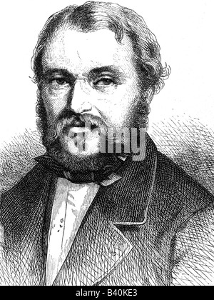 Barth, Heinrich, 16.2.1821 - 25.11.1865, explorateur et scientifique allemand, portrait, gravure de bois originale, XIXe siècle, Banque D'Images