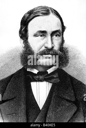 Barth, Heinrich, 16.2.1821 - 25.11.1865, explorateur allemand, portrait, gravure en bois, 1856, Banque D'Images