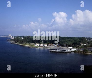 Géographie / voyages, USA, Mississippi à Biloxi, golfe du Mexique, en Amérique du Nord, les états confédérés, Waterside, rivière, l'atterrissage st Banque D'Images