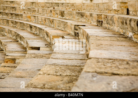 L'ancien amphithéâtre romain de Kourion à Chypre. Banque D'Images