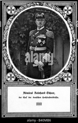 Scheer, Reinhard, 30.9.1863 - 28.11.1928, amiral allemand, commandant de la flotte impériale de haute mer 1916 - 1917, demi-longueur, 1916, Rehlam 'Universum', officier naval, marine, première Guerre mondiale, première Guerre mondiale, Allemagne, uniforme, Banque D'Images