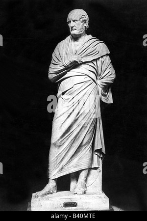 Archimedes, vers 285 - 212 av. J.-C., scientifique grec (mathématicien et physicien), pleine longueur, statue au Musée National de Naples, , Banque D'Images