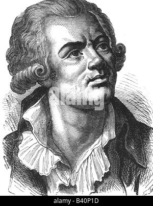 Danton, Georges Jacques, 28.10.1759 - 5.4.1794, révoliste française, portrait, gravure sur bois, XIXe siècle, Banque D'Images