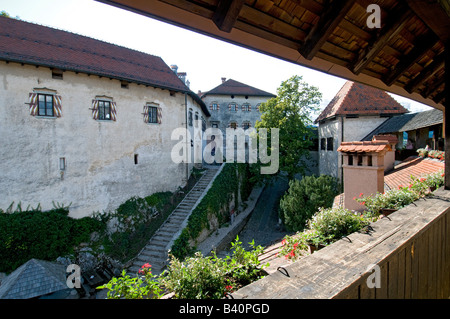 La cour intérieure du château de Bled Banque D'Images