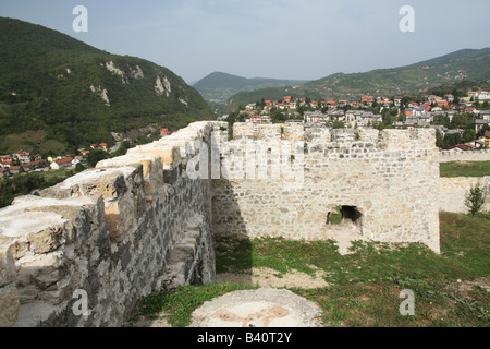 Château en ruine à Jajce, Bosnie-Herzégovine Banque D'Images