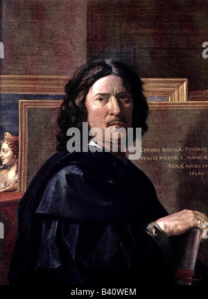 Poussin, Nicolas, 15.6.1594 - 19.11.1665, artiste français, self portrait, d'un détail de la peinture, 1650, Louvre, Paris, l'artiste n'a pas d'auteur pour être effacé Banque D'Images
