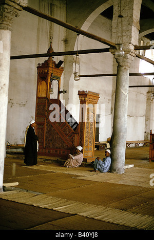 Géographie / voyages, Egypte, le Caire, mosquées, mosquée Amr, chaire, religion, Islam, minbar, , Banque D'Images