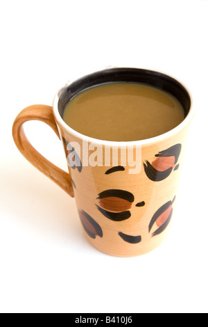 Grande tasse de café isolé sur fond blanc Afrique Zambie Banque D'Images