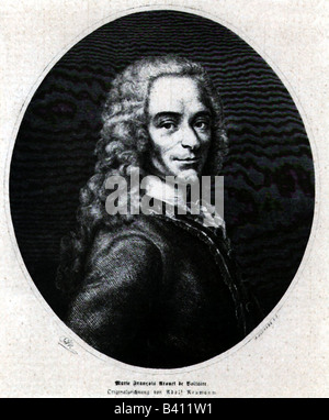 Voltaire (François Arouet), 21.11.1694 - 30.5.1778, philosophe français, portrait, gravure après dessin par Adolf Neumann, (1825 - 1884), Banque D'Images