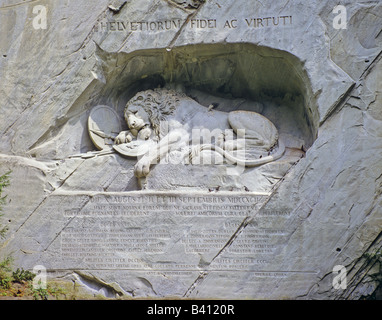 Monument du Lion Jardin des Glaciers de Lucerne Suisse Banque D'Images