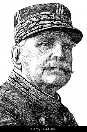 Joffre, Joseph, 21.1.1852 - 3.1.1931, général français, Commandant de Suprem de l'Armée française 1914 - 1916, portrait, gravure de George Paulin (1888 - 1962), Banque D'Images