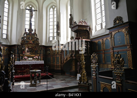 Intérieur de la chapelle (Klosterkirke Gavnø) au château, la Nouvelle-Zélande, le Danemark Banque D'Images