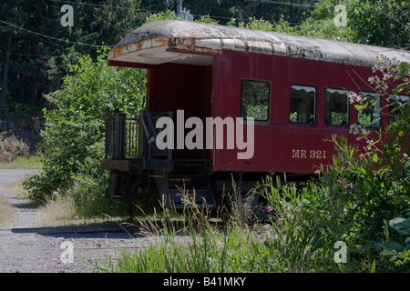 Le mont Rainier Railroad train société manger WA USA Washington l'Elbe Banque D'Images