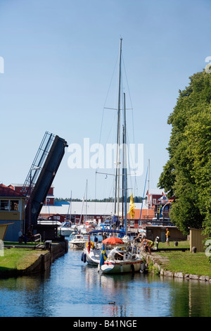 GÖTA KANAL MOTALA ÖSTERGÖTLAND SUÈDE LOCK Banque D'Images