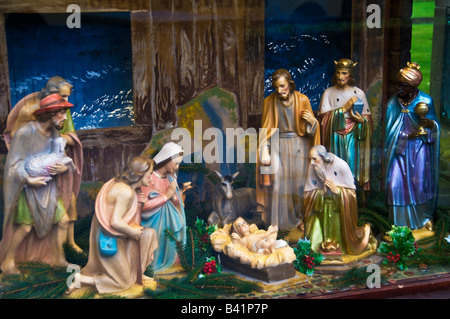 Crèche de Noël à l'Église Derbyshire en Angleterre Banque D'Images