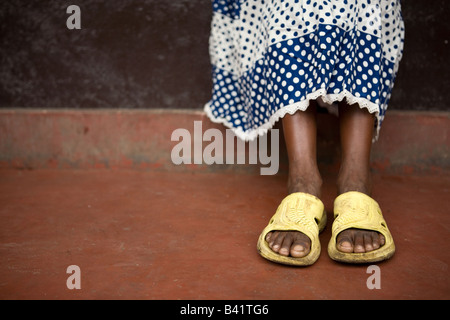 Une jeune femme rwandaise d'oie. Banque D'Images