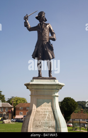 Angleterre Kent Westerham statue du général James Wolfe Banque D'Images