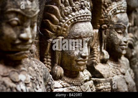 Terrasse des éléphants fin xiième siècle Temples bouddhistes de Siem Reap Angkor Cambodge zone Banque D'Images