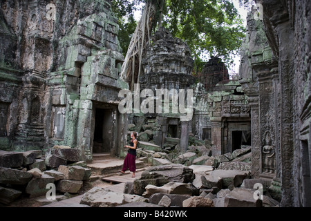 Ta Prom temple site d'Angkor au Cambodge Banque D'Images