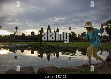 Temple d'Angkor Wat au Cambodge Banque D'Images