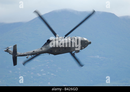Hélicoptère Sikorsky UH-60 Black Hawk de tourner, Elmendorf Air Force Base, Anchorage, Alaska, USA Banque D'Images